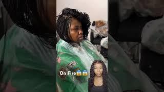 Hairdresser Reacts To Fiery Tight Micro Box Braids #haircare #reaction #hairstylist #braids