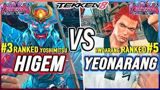 T8  Higem (#3 Ranked Yoshimitsu) vs Yeonarang (#5 Ranked Hwoarang)  Tekken 8 High Level Gameplay