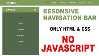 Responsive Navigation Bar Using HTML & CSS | Responsive Navbar HTML CSS | HTML & CSS Tutorial