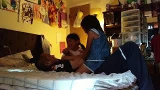 Rez dad tickling his two daughters 6/20/19
