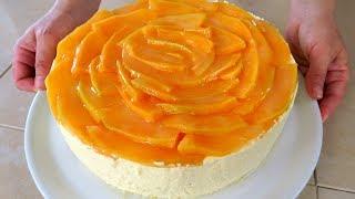 TORTA FREDDA YOGURT & MELONE Ricetta Facile Senza Cottura - No-Bake Cantaloupe Melon Cream Cake