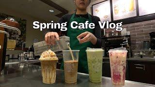 Starbucks Cafe Vlog | Spring Launch | Lavender drinks!