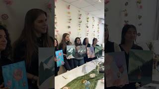 Невероятно уютный арт-класс! С фотографом, шампанским и цветами  #мастеркласс #картина