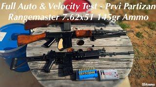 Full Auto & Velocity Test - Prvi Partizan Rangemaster 7.62x51 145gr Ammo @SGAmmo