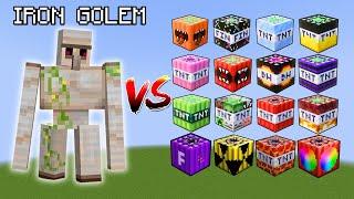 Iron Golem vs ALL TNTs in Minecraft! Can Iron Golem survive Nuclear TNTs?