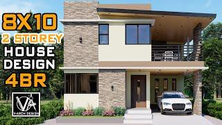 8x10 2 Storey House Design (80 sqm) 4 Bedroom