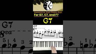 My Favorite Descending Jazz Piano Run for C7 F7 G7 #piano #jazz #runs #improvisation