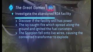 Investigate the abandoned RDA facility still has power - ivy caught fire - Avatar:  The Sky Breaker