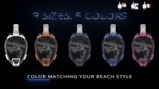 AriaQR+ NEW 2019 OCEAN REEF Full Face Snorkeling Mask LIne