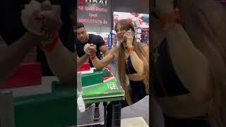 Armwrestling match with SHARIF NAWAZ ft.LARRY WHEELS #shorts #funny #strongwoman #armwrestling