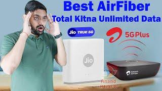 Jio AirFIber Unlimited 5G Total GB Data | Airtel Xstream AirFIber Plan Total GB Unlimited Data |