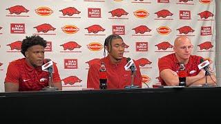 Taylen Green, Landon Jackson, Xavian Sorey Jr. postgame - LSU 34, Arkansas 10