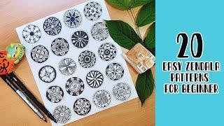 20 Easy Zendala Patterns for Beginners || 20 Easy zentangle Patterns