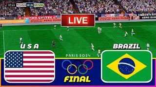 USA vs BRAZIL - Paris Olympic 2024 FINAL || Women's Football Match | PES 21