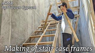 Super easy & sturdy construction for making formwork frames for concrete stairs Leter U || STAIRCASE