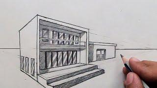 How to draw a house in 2 point perspective Architecture drawing