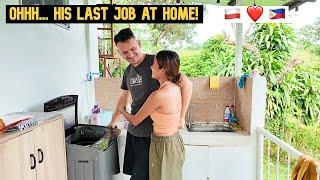 Ohh It's His Last Job At Home!