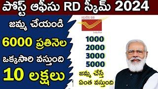 Post Office RD Plan 2024 | Post Office Recurring Deposit Scheme | Monthly Deposit Scheme 2024