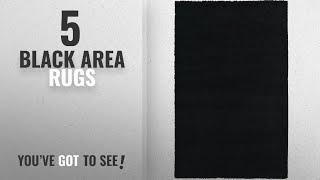 Top 10 Black Area Rugs [2018 ]: Unique Loom Solid Shag Collection Jet Black 5 x 8 Area Rug (5' x 8')