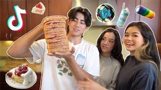 TRYING VIRAL TIKTOK RECIPES WITH MY SIBLINGS  (PART 2)