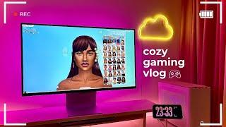 cozy gaming vlog  | playing the sims 4