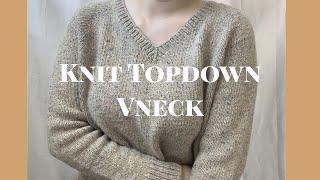 뜨린이 2탄! 대바늘 탑다운 레글런 브이넥 니트 함께 떠보아요!/ 대바늘 초보 Knit V neck Topdown tutorial