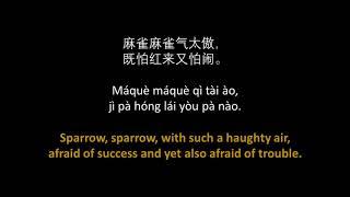 郭沫若 - 咒麻雀 // ("To Curse Sparrows" by Guo Moruo), simplified Chinese, pinyin, English translation