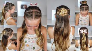 4 Peinados elegantes en 1 / Peinados comunión/ 4 easy flower girl hairstyles