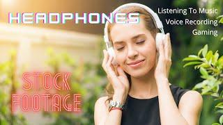 Headphones Stock Footage | No Copyright Headphone Footage | Free Stock Music