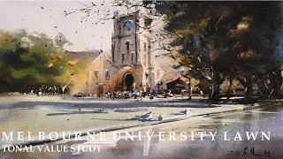 Watercolor Painting Urban Landscape Value Study Paint vs Water vs Tone vs Color  explained