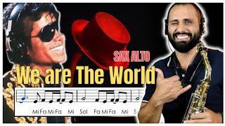 • We are The World | Partitura com notas simplificada - Sax Alto 