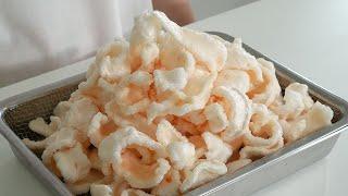 (2가지 재료) 집에서 만든 알새우칩 (여러분을 놀라게 할 레시피, 쉬운 간식 만들기,  Shrimp / Prawn Chips Recipe, 2 Ingredients)