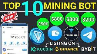 Top 10 Crypto Mining BOT In 2024 - Best Telegram Tap-To-Mine Bot | Best TAP 2 EARN MONEY