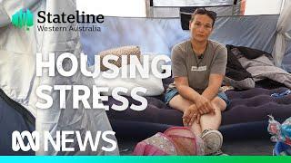 Kristine Meakins's house burnt down, now she and her children are living in a tent. | ABC News