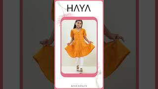 Give your little one a stylish upgrade with our embroidered frock—#Haya #Girls #Women #shorts