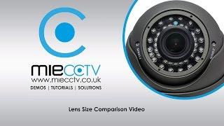 CCTV Camera Lens Size and Angle of View Comparison Video