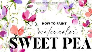 How to paint small bright flowers  (Sweet pea bright bouquet)
