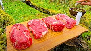 Perfectly Grilled STEAK with SECRET SAUCE | Relaxing Outdoor Cooking