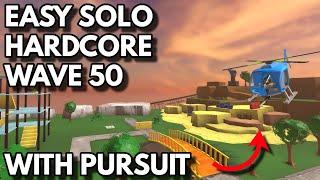 EASY SOLO HARDCORE WAVE 50 WITH PURSUIT | ROBLOX Tower Defense Simulator