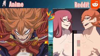 Anime vs Reddit-Random girlThe Rock Reaction MemeMizohent93
