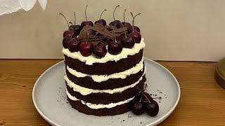 Black Forest cake recipeeasy dessert recipeenjoy this delicious cream with sponge chocolate cake 