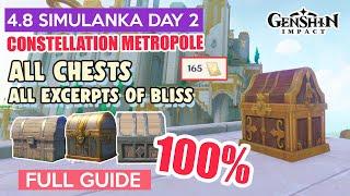 How to: 4.8  ALL CHESTS & EXCERPTS OF BLISS DAY 2 | Simulanka 100% FULL GUIDE【 Genshin Impact 】