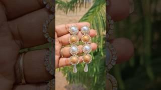 Pearl Earrings Making At Home  #handmade #pearl #diy #shortvideo #craft #art