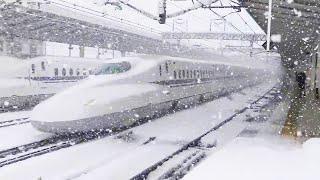 Riding the Tokaido Shinkansen on a Heavy Snow Day || Nagoya→Kyoto