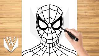 Как рисовать человек-паук Шаг за шагом, легко для детей и начинающих. Учебник по рисованию.