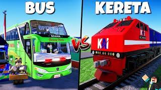 HANCUR 1000%!! Bus Telolet VS Kereta Api Indonesia, Siapa Menang?  || Car VS Train Indonesia