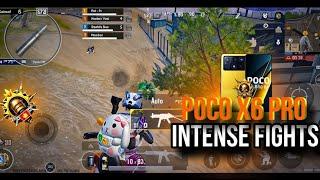 INTENSE FIGHTS   - POCO X6 PRO  DIMENSITY 8300 ULTRA ( SMOOTH + 90 FPS GAMEPLAY) PUBG/BGMI.