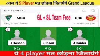 MGC vs CRD Dream11 Prediction ? MGC vs CRD Dream11 Team | MGC vs CRD T10 Prediction | ECS Spain T10