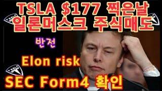 9일 일론 머스크 주식매도 관련 SEC Form4 확인 (전저점 $177 찍은날) Elon risk / 테슬라 투자