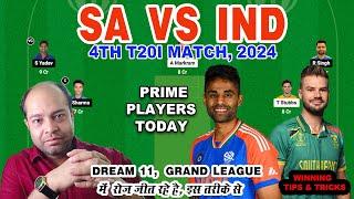 SA vs IND 4th Match Dream11 Analysis |SA vs IND 4th T20 Match Prediction |SA vs IND Dream11 Today